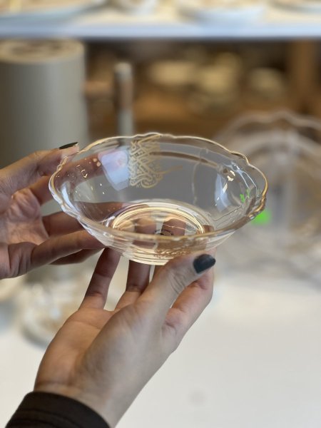 صحون مكسرات خط عربي مدهب عدد 6